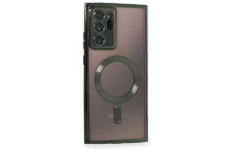 Newface Samsung Galaxy Note 20 Ultra Kılıf Kross Magneticsafe Kapak - Koyu Yeşil