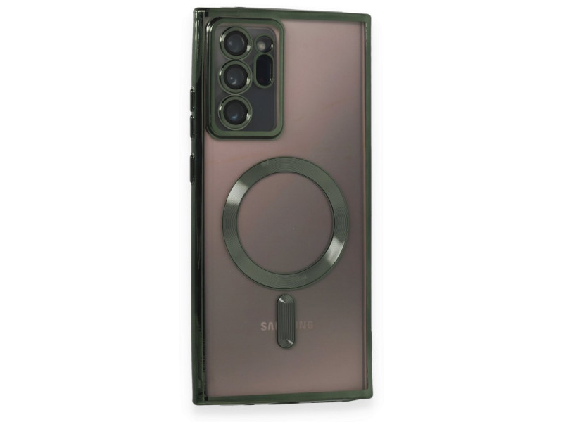 Newface Samsung Galaxy Note 20 Ultra Kılıf Kross Magneticsafe Kapak - Koyu Yeşil
