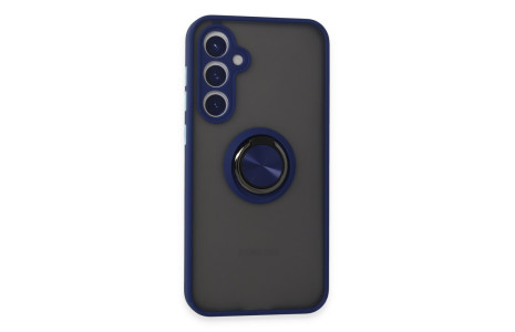Newface Samsung Galaxy S23 FE Kılıf Montreal Yüzüklü Silikon Kapak - Lacivert