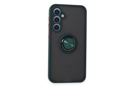Newface Samsung Galaxy S23 FE Kılıf Montreal Yüzüklü Silikon Kapak - Yeşil