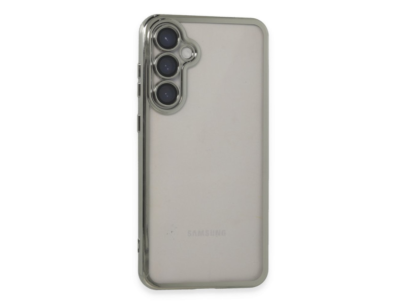 Newface Samsung Galaxy S23 FE Kılıf Razer Lensli Silikon - Gümüş
