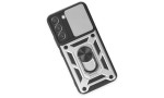 Newface Samsung Galaxy S24 Plus Kılıf Pars Lens Yüzüklü Silikon - Gümüş