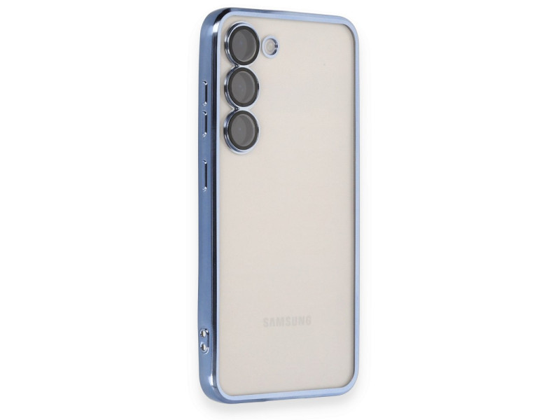 Newface Samsung Galaxy S24 Plus Kılıf Razer Lensli Silikon - Açık Mavi