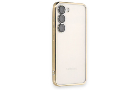 Newface Samsung Galaxy S24 Kılıf Razer Lensli Silikon - Gold