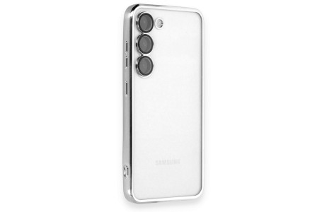 Newface Samsung Galaxy S24 Kılıf Razer Lensli Silikon - Gümüş