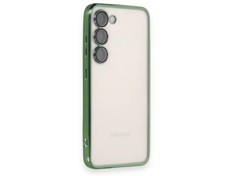 Newface Samsung Galaxy S24 Plus Kılıf Razer Lensli Silikon - Yeşil