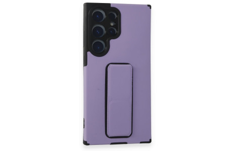 Newface Samsung Galaxy S23 Ultra Kılıf Mega Standlı Silikon - Lila