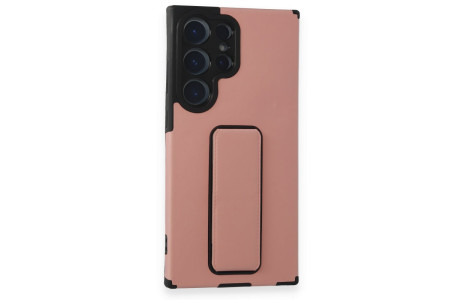 Newface Samsung Galaxy S23 Ultra Kılıf Mega Standlı Silikon - Pudra