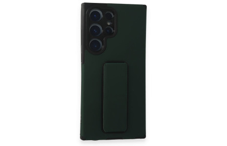 Newface Samsung Galaxy S23 Ultra Kılıf Mega Standlı Silikon - Yeşil