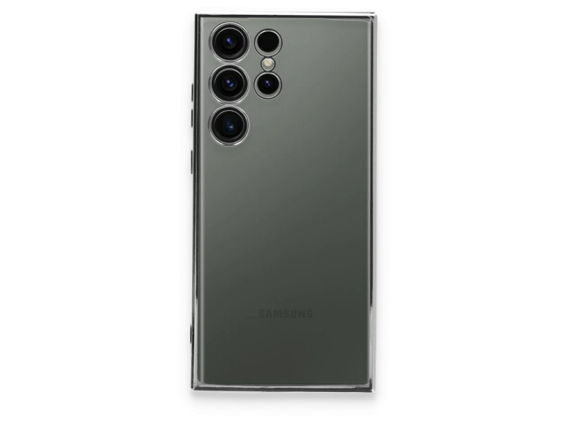 Newface Samsung Galaxy S24 Ultra Kılıf Razer Lensli Silikon - Gümüş