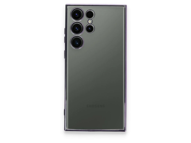 Newface Samsung Galaxy S24 Ultra Kılıf Razer Lensli Silikon - Mor