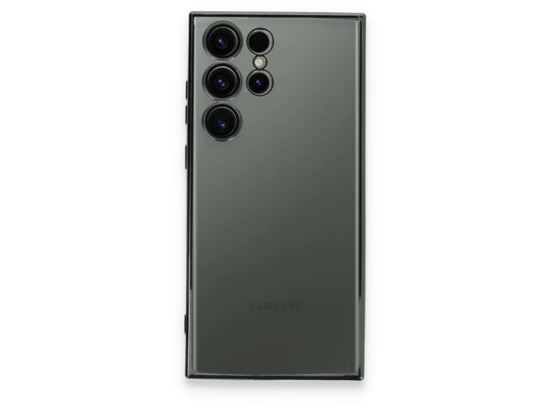 Newface Samsung Galaxy S24 Ultra Kılıf Razer Lensli Silikon - Yeşil