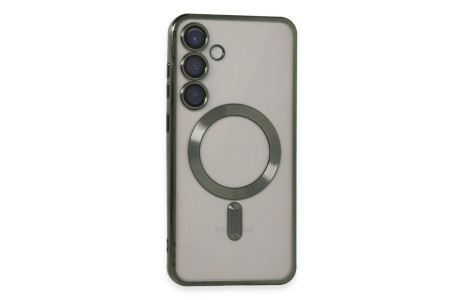 Newface Samsung Galaxy S24 Kılıf Kross Magneticsafe Kapak - Koyu Yeşil