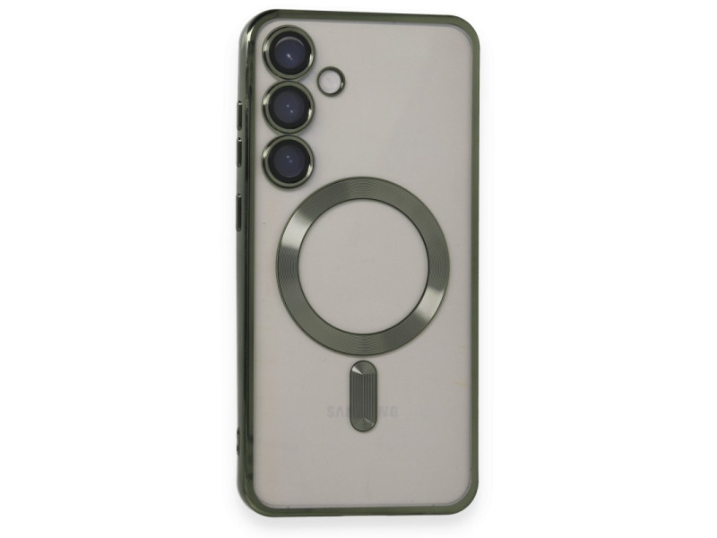 Newface Samsung Galaxy S24 Plus Kılıf Kross Magneticsafe Kapak - Koyu Yeşil