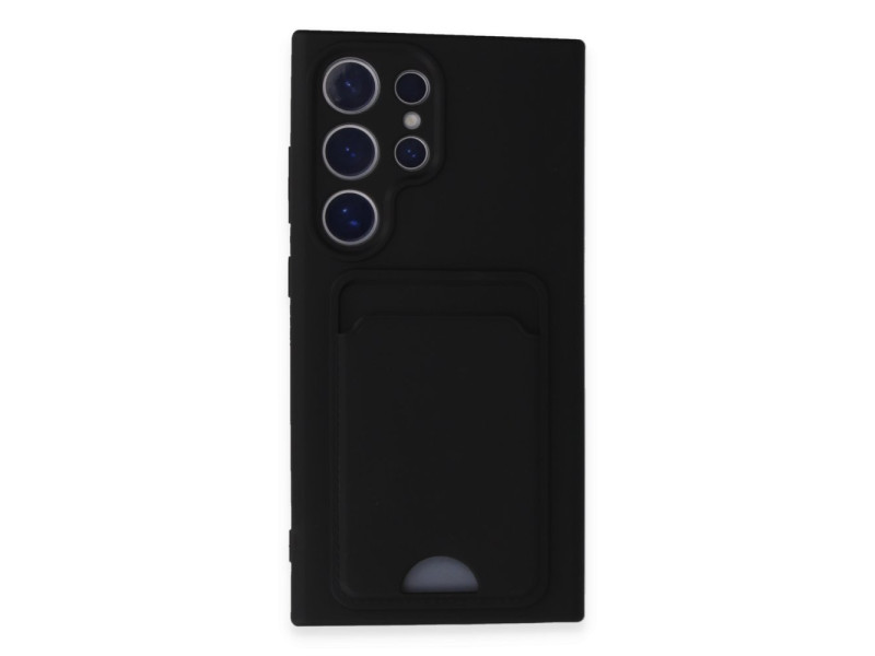 Newface Samsung Galaxy S24 Ultra Kılıf Kelvin Kartvizitli Silikon - Siyah