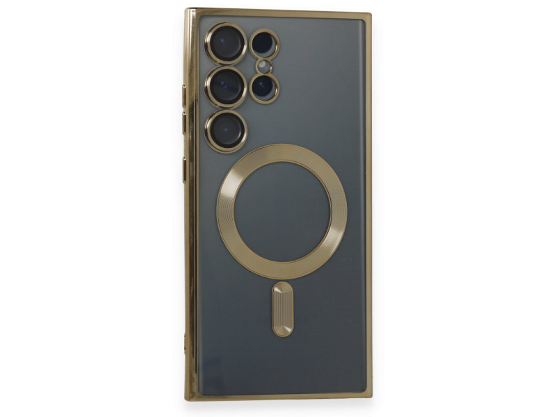 Newface Samsung Galaxy S24 Ultra Kılıf Kross Magneticsafe Kapak - Gold