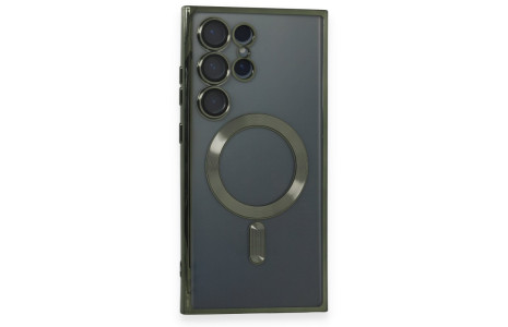 Newface Samsung Galaxy S24 Ultra Kılıf Kross Magneticsafe Kapak - Koyu Yeşil