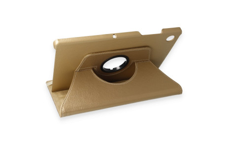 Newface Samsung Galaxy X200 Tab A8 10.5 Kılıf 360 Tablet Deri Kılıf - Gold