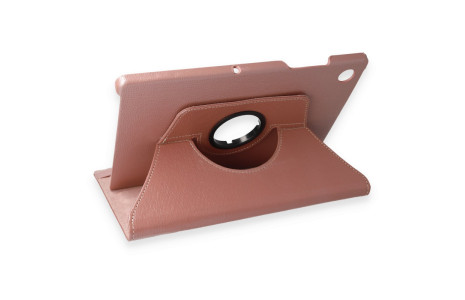 Newface Samsung Galaxy X200 Tab A8 10.5 Kılıf 360 Tablet Deri Kılıf - Rose Gold