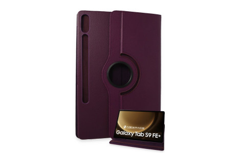 Newface Samsung Galaxy X610 Tab S9 FE Plus 12.4 Kılıf 360 Tablet Deri Kılıf - Mürdüm
