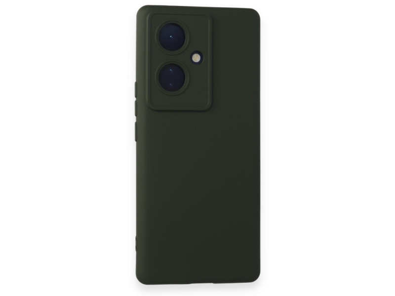 Newface Vivo V29 Lite Kılıf Nano içi Kadife Silikon - Koyu Yeşil