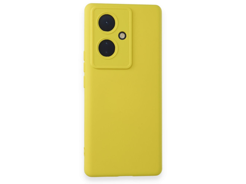 Newface Vivo V29 Lite Kılıf Nano içi Kadife Silikon - Sarı