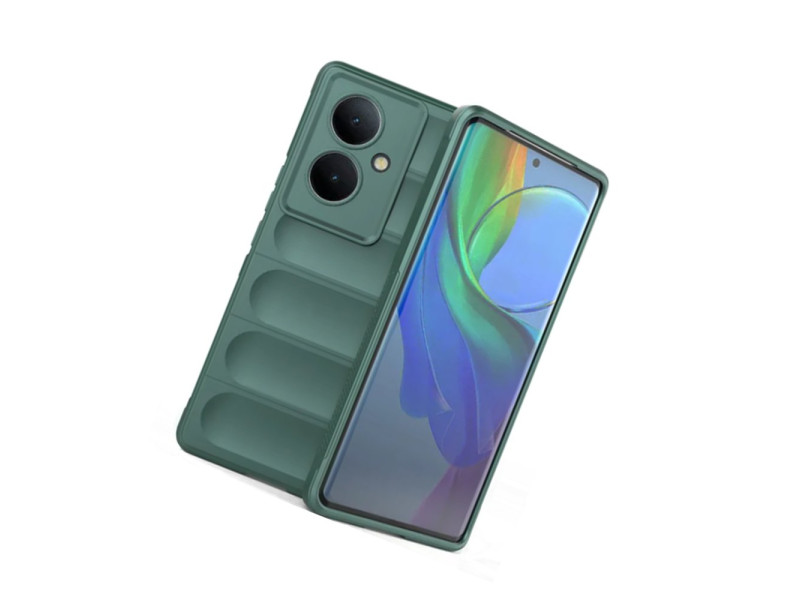 Newface Vivo V29 Lite Kılıf Optimum Silikon - Koyu Yeşil