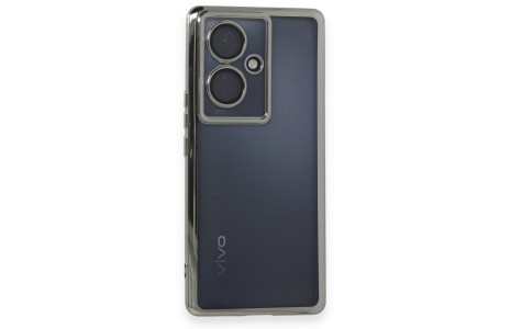 Newface Vivo V29 Lite Kılıf Razer Lensli Silikon - Gümüş