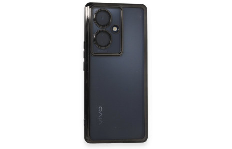 Newface Vivo V29 Lite Kılıf Razer Lensli Silikon - Siyah