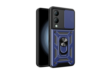 Newface Vivo Y17S Kılıf Pars Lens Yüzüklü Silikon - Lacivert