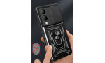 Newface Vivo Y17S Kılıf Pars Lens Yüzüklü Silikon - Siyah