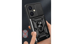 Newface Vivo Y27 Kılıf Pars Lens Yüzüklü Silikon - Siyah