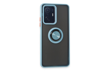 Newface Xiaomi Mi 11T Kılıf Montreal Yüzüklü Silikon Kapak - Buz Mavi