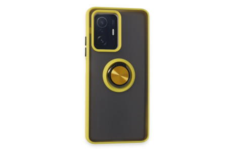 Newface Xiaomi Mi 11T Kılıf Montreal Yüzüklü Silikon Kapak - Sarı