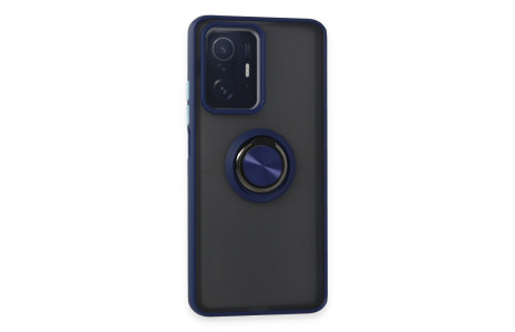Newface Xiaomi Mi 11T Pro Kılıf Montreal Yüzüklü Silikon Kapak - Lacivert