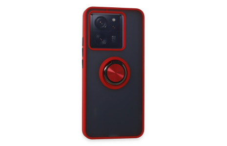 Newface Xiaomi Mi 13T Kılıf Montreal Yüzüklü Silikon Kapak - Kırmızı