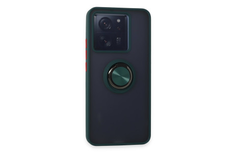 Newface Xiaomi Mi 13T Kılıf Montreal Yüzüklü Silikon Kapak - Yeşil