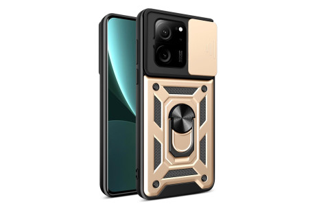 Newface Xiaomi Mi 13T Kılıf Pars Lens Yüzüklü Silikon - Gold