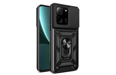 Newface Xiaomi Mi 13T Kılıf Pars Lens Yüzüklü Silikon - Siyah
