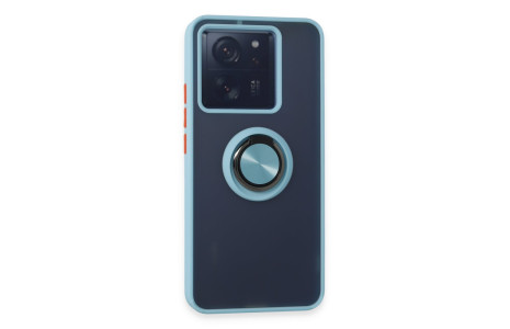 Newface Xiaomi Mi 13T Pro Kılıf Montreal Yüzüklü Silikon Kapak - Buz Mavi