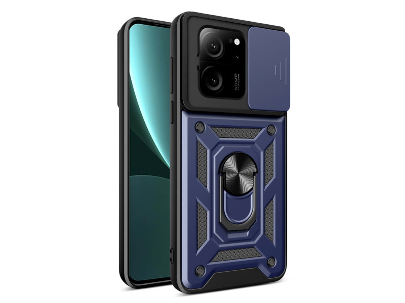 Newface Xiaomi Mi 13T Pro Kılıf Pars Lens Yüzüklü Silikon - Lacivert