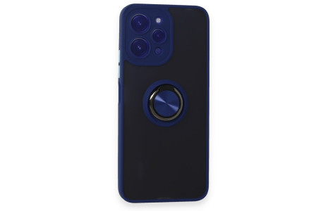 Newface Xiaomi Redmi 12 Kılıf Montreal Yüzüklü Silikon Kapak - Lacivert