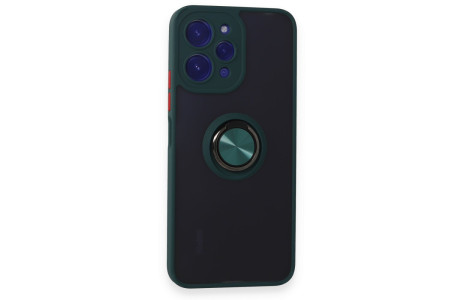 Newface Xiaomi Redmi 12 Kılıf Montreal Yüzüklü Silikon Kapak - Yeşil