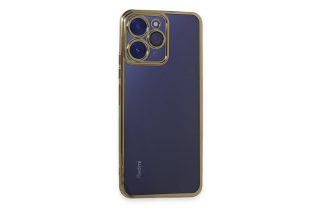 Newface Xiaomi Redmi 12 Kılıf Razer Lensli Silikon - Gold