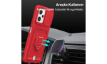 Newface Xiaomi Redmi 12 Kılıf Zuma Kartvizitli Yüzüklü Silikon - Kırmızı
