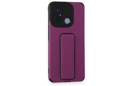 Newface Xiaomi Redmi 12C Kılıf Mega Standlı Silikon - Mor