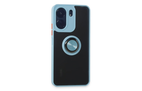 Newface Xiaomi Redmi 13C Kılıf Montreal Yüzüklü Silikon Kapak - Buz Mavi