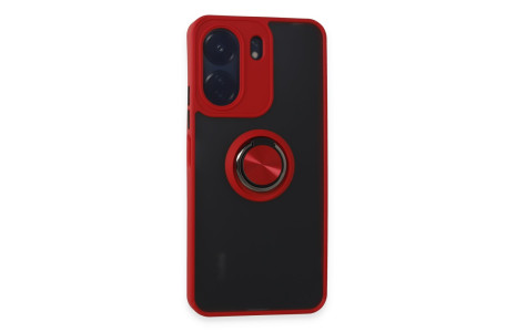 Newface Xiaomi Redmi 13C Kılıf Montreal Yüzüklü Silikon Kapak - Kırmızı