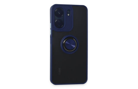 Newface Xiaomi Redmi 13C Kılıf Montreal Yüzüklü Silikon Kapak - Lacivert