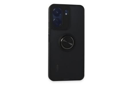 Newface Xiaomi Redmi 13C Kılıf Montreal Yüzüklü Silikon Kapak - Siyah